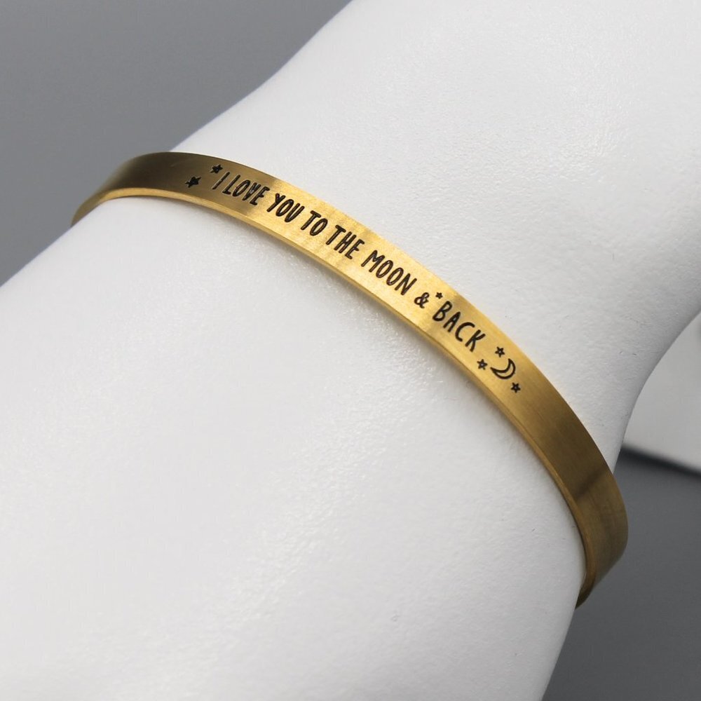 I Love You To The Moon And Back bracelet gold tone